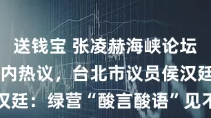 送钱宝 张凌赫海峡论坛演讲引发岛内热议，台北市议员侯汉廷：绿营“酸言酸语”见不得大陆好